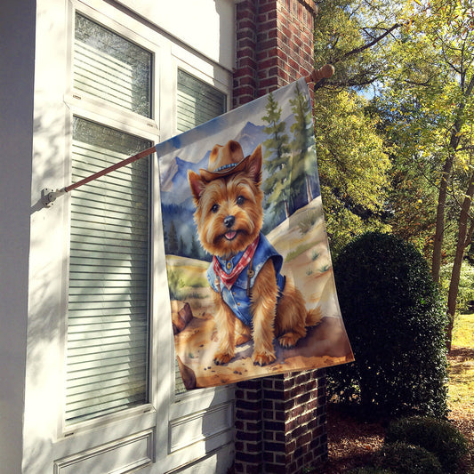 Norwich Terrier Cowboy Welcome House Flag