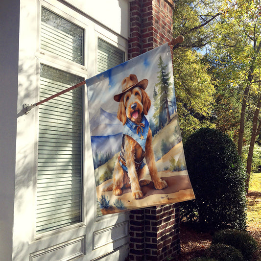 Otterhound Cowboy Welcome House Flag