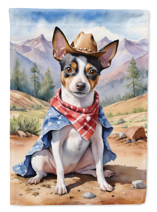 Rat Terrier Cowboy Welcome House Flag