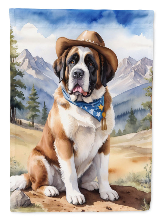 Saint Bernard Cowboy Welcome House Flag