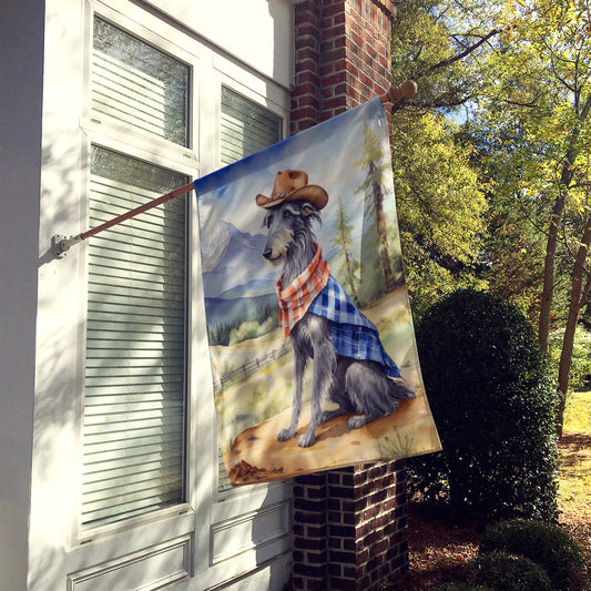 Scottish Deerhound Cowboy Welcome House Flag