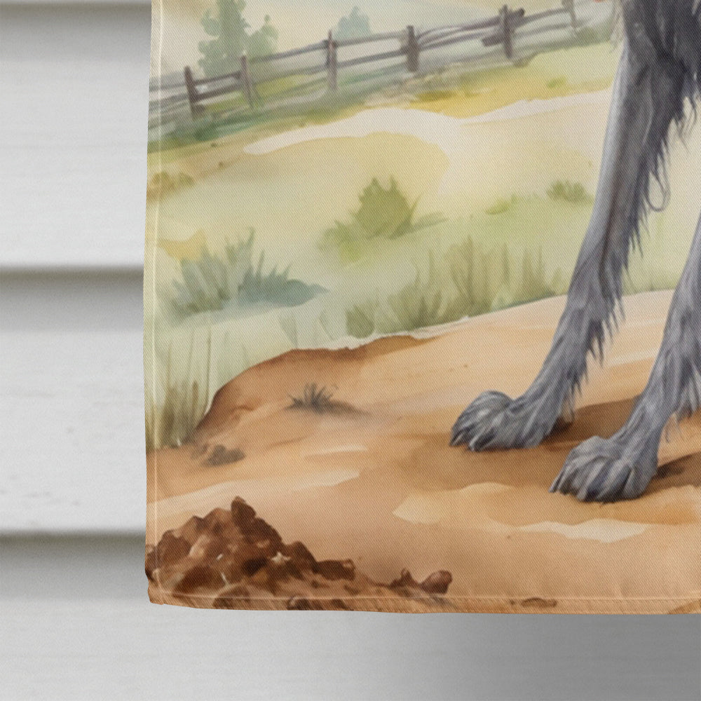 Scottish Deerhound Cowboy Welcome House Flag