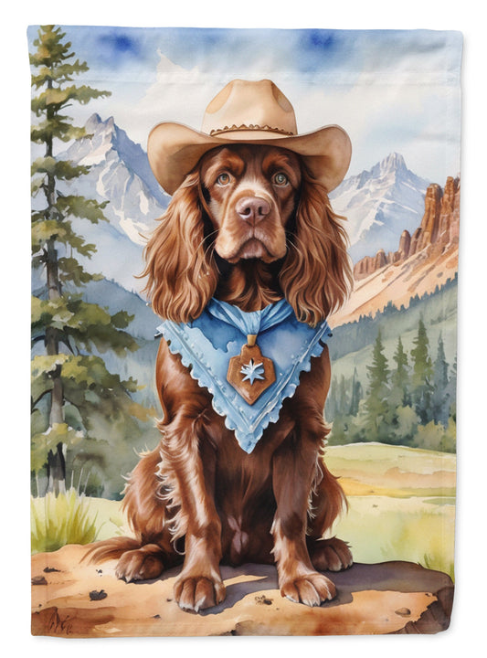 Sussex Spaniel Cowboy Welcome House Flag
