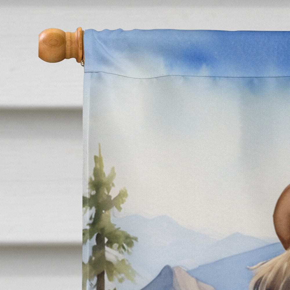 Tibetan Spaniel Cowboy Welcome House Flag