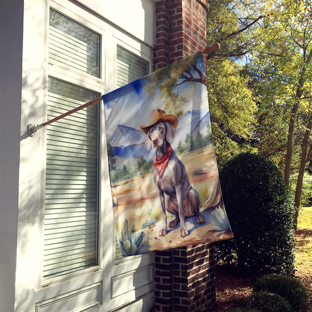 Weimaraner Cowboy Welcome House Flag