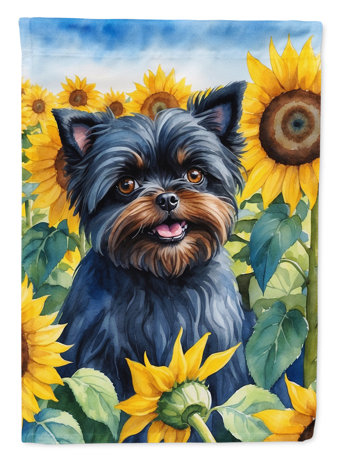 Affenpinscher in Sunflowers Garden Flag – Bright Dog-Themed Yard Decor