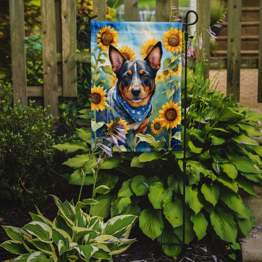 Australian Cattle Dog in Sunflowers Garden Flag – Bright Dog-Themed Yard Decor