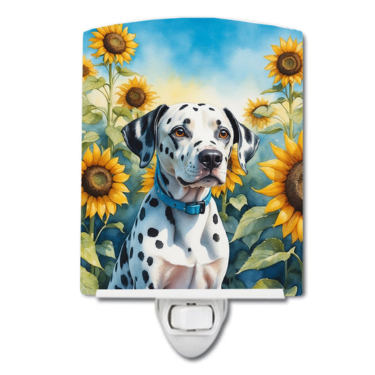 Dalmatian in Sunflowers Ceramic Night Light