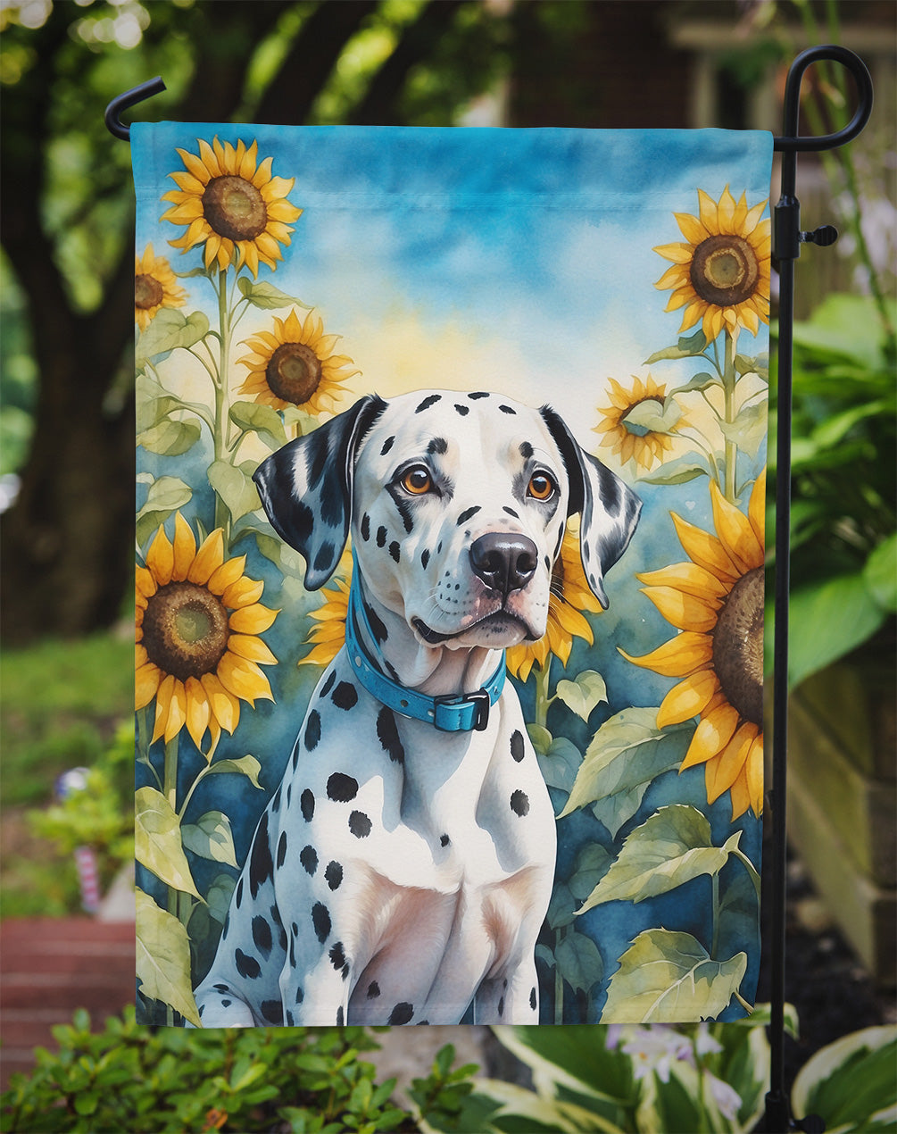 Dalmatian in Sunflowers Garden Flag – Bright Dog-Themed Yard Decor