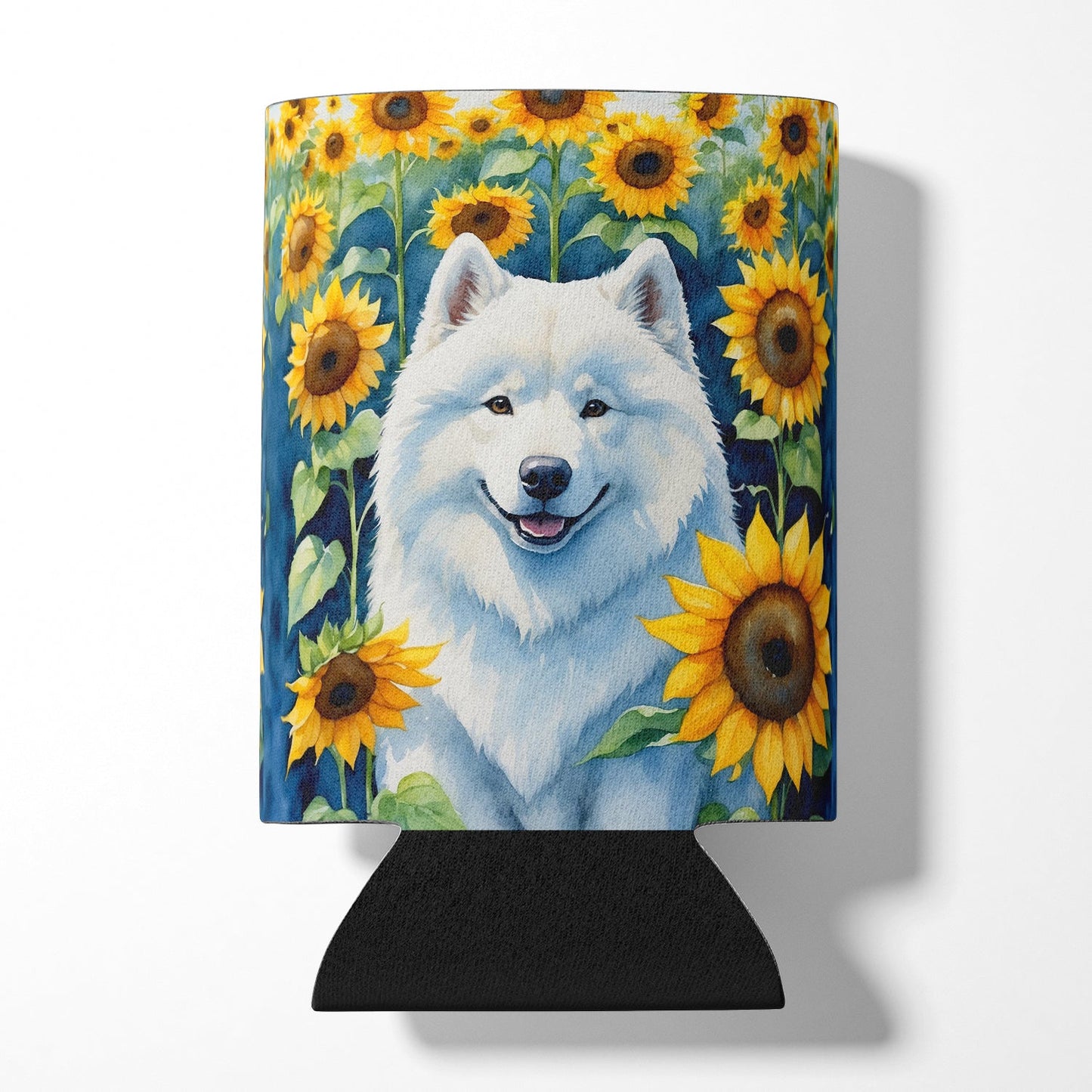 Samoyed in Sunflowers Can or Bottle Hugger