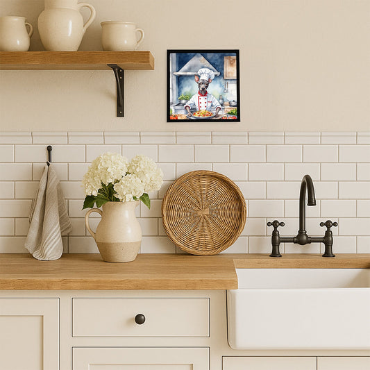 American Hairless Terrier The Chef Framed Metal Print