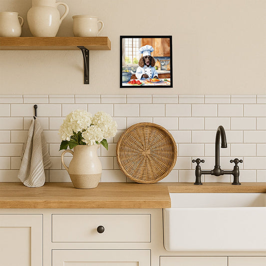 American Water Spaniel The Chef Framed Metal Print