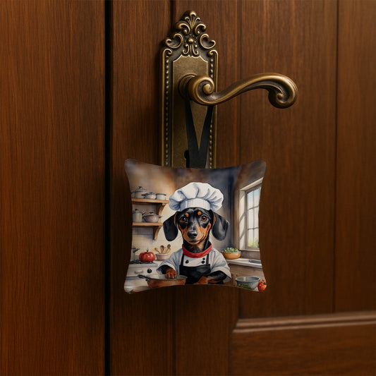 Dachshund The Chef Hanging Square Fabric Ornament 3.5 × 3.5
