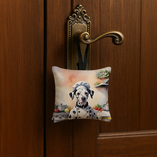 Dalmatian The Chef Hanging Square Fabric Ornament 3.5 × 3.5