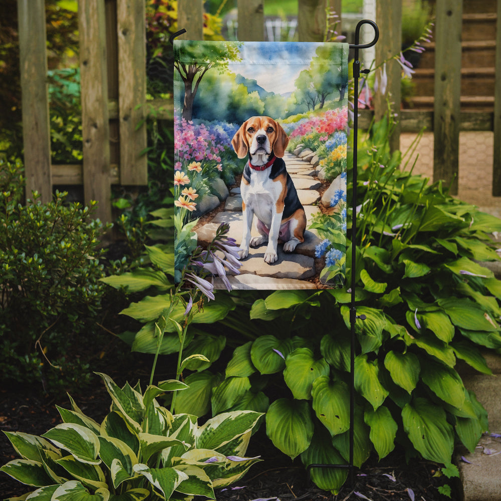 Beagle Spring Garden Path Flag – Dog-Themed Floral Outdoor Decor