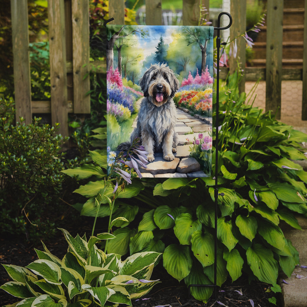 Bergamasco Sheepdog Spring Path Garden Flag – Dog-Themed Floral Outdoor Decor