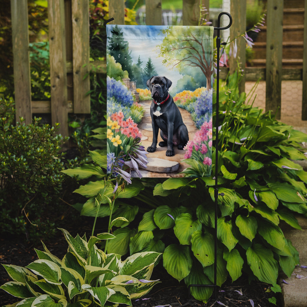 Cane Corso Spring Path Garden Flag  – Dog-Themed Floral Outdoor Decor