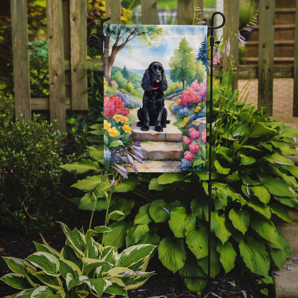 Cocker Spaniel Spring Path Garden Flag  – Dog-Themed Floral Outdoor Decor