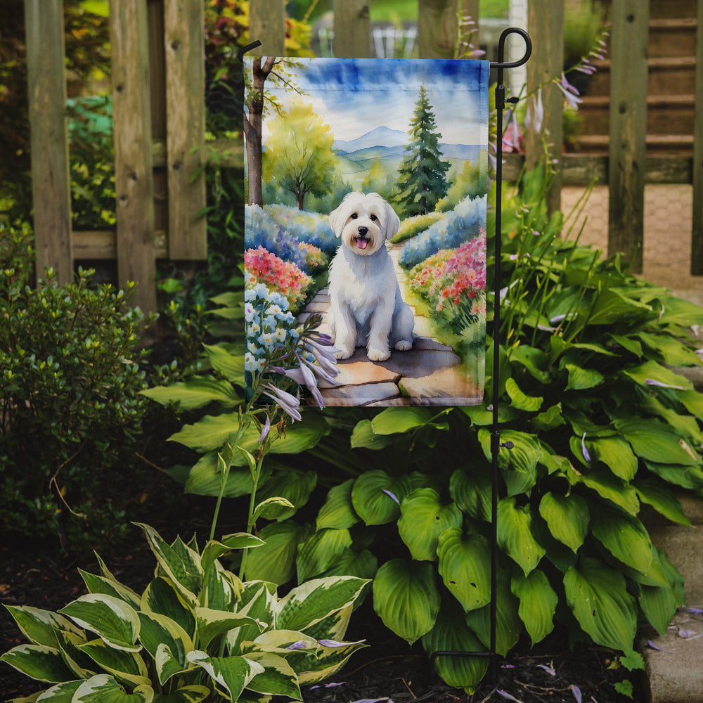 Coton de Tulear Spring Path Garden Flag  – Dog-Themed Floral Outdoor Decor