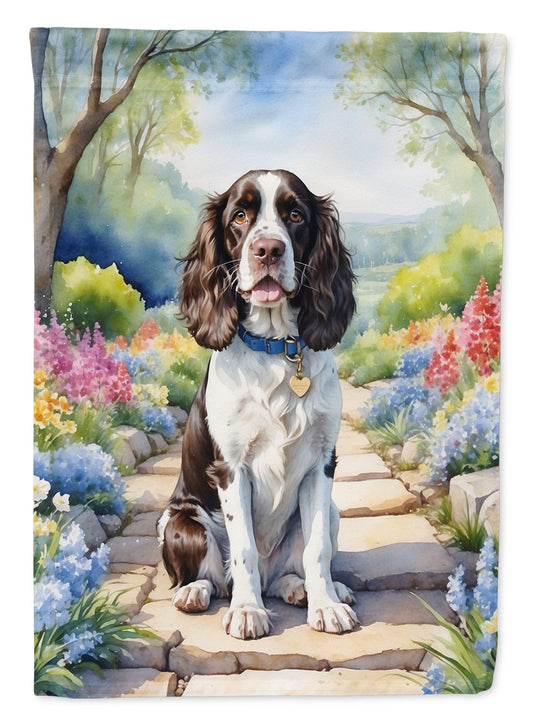 English Springer Spaniel Spring Path Garden Flag  – Dog-Themed Floral Outdoor Decor