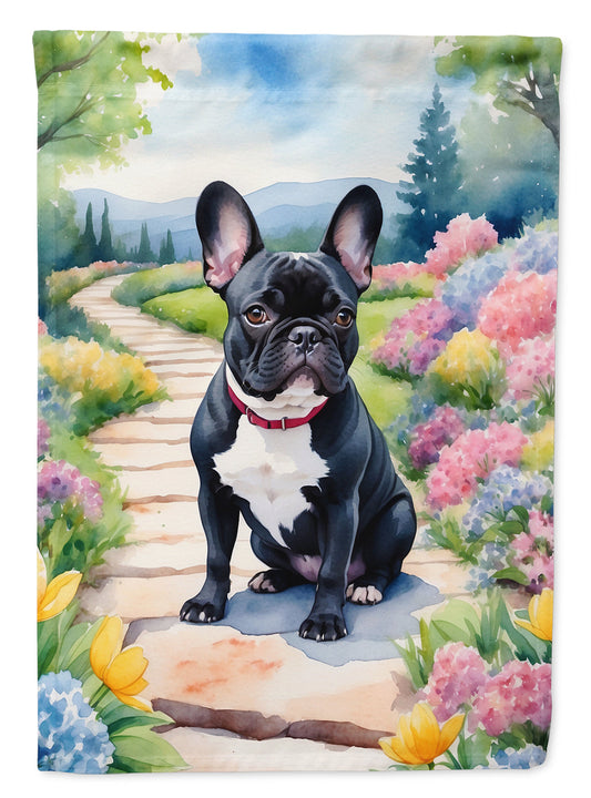 French Bulldog Spring Path Garden Flag  – Dog-Themed Floral Outdoor Decor