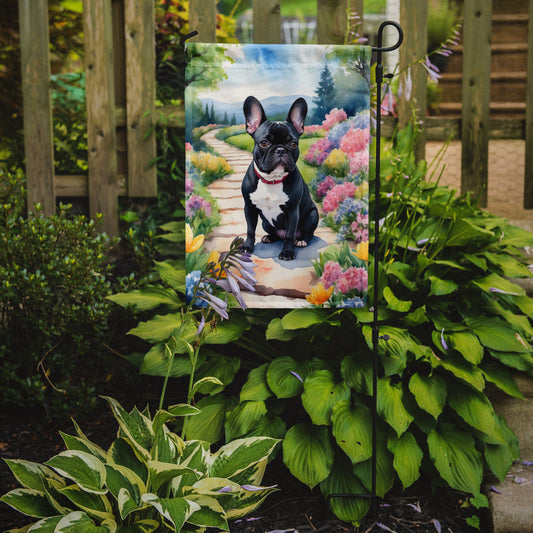 French Bulldog Spring Path Garden Flag  – Dog-Themed Floral Outdoor Decor