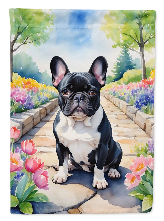 French Bulldog Spring Path Garden Flag  – Dog-Themed Floral Outdoor Decor