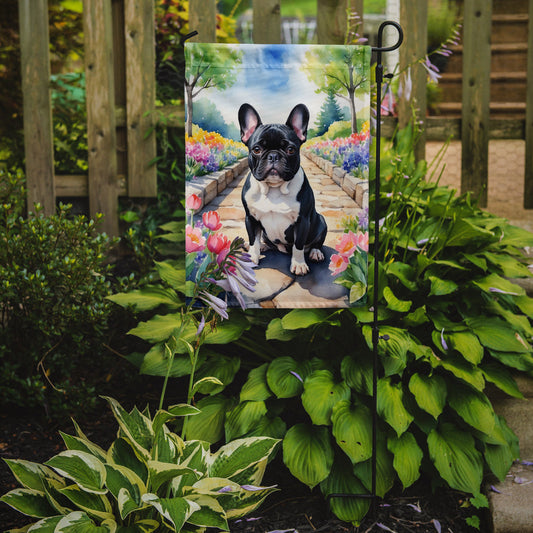 French Bulldog Spring Path Garden Flag  – Dog-Themed Floral Outdoor Decor