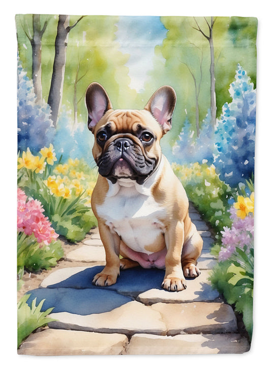 French Bulldog Spring Path Garden Flag  – Dog-Themed Floral Outdoor Decor