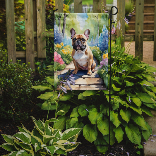 French Bulldog Spring Path Garden Flag  – Dog-Themed Floral Outdoor Decor
