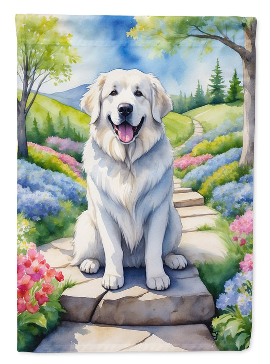 Great Pyrenees Spring Path Garden Flag  – Dog-Themed Floral Outdoor Decor