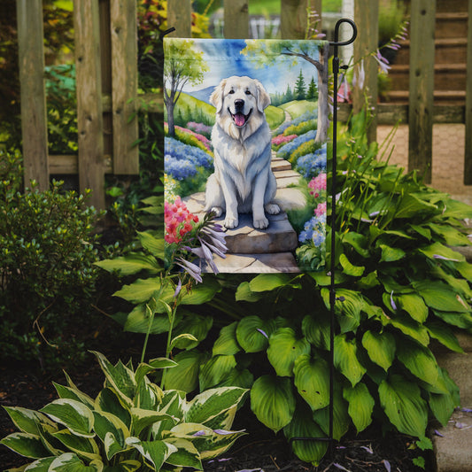 Great Pyrenees Spring Path Garden Flag  – Dog-Themed Floral Outdoor Decor