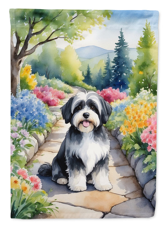 Havanese Spring Path Garden Flag  – Dog-Themed Floral Outdoor Decor