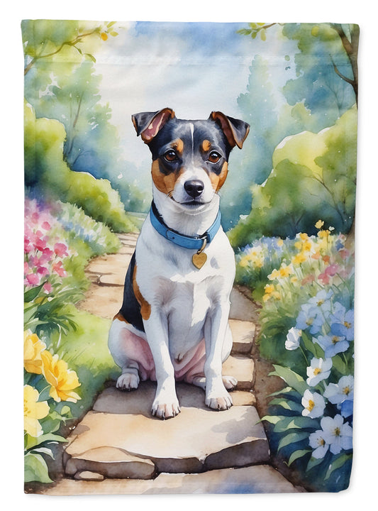 Jack Russell Terrier Spring Path Garden Flag  – Dog-Themed Floral Outdoor Decor