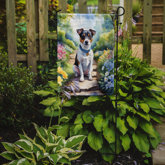 Jack Russell Terrier Spring Path Garden Flag  – Dog-Themed Floral Outdoor Decor