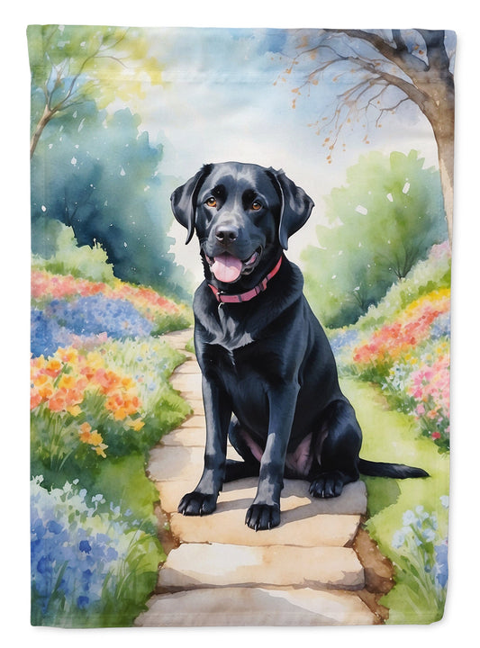 Labrador Retriever Spring Path Garden Flag  – Dog-Themed Floral Outdoor Decor