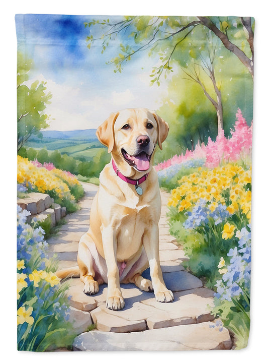 Labrador Retriever Spring Path Garden Flag  – Dog-Themed Floral Outdoor Decor