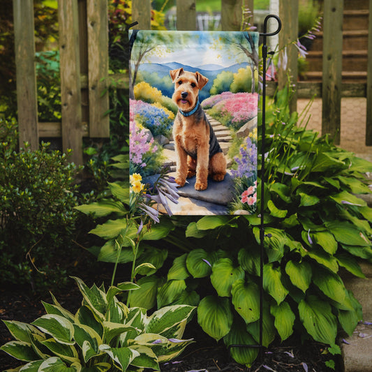 Lakeland Terrier Spring Path Garden Flag  – Dog-Themed Floral Outdoor Decor