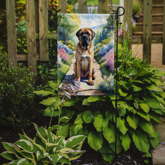 Mastiff Spring Path Garden Flag  – Dog-Themed Floral Outdoor Decor