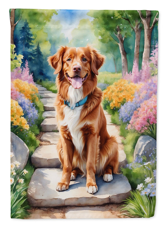 Nova Scotia Duck Tolling Retriever Spring Path Garden Flag  – Dog-Themed Floral Outdoor Decor
