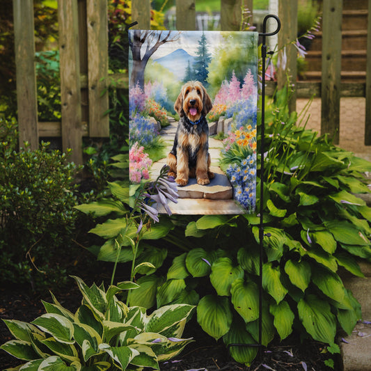 Otterhound Spring Path Garden Flag  – Dog-Themed Floral Outdoor Decor