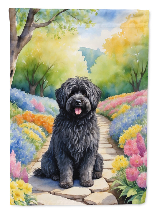 Puli Spring Path Garden Flag  – Dog-Themed Floral Outdoor Decor