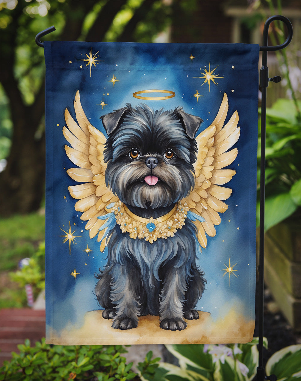 Affenpinscher My Angel Garden Flag – Memorial or Christmas Dog Angel Decor