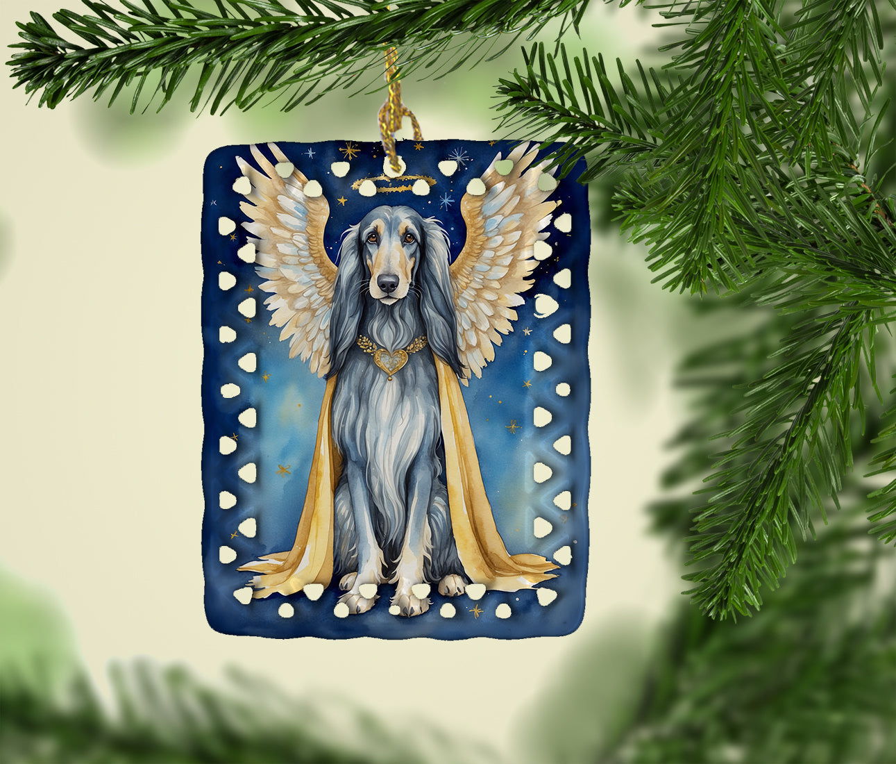 Afghan Hound My Angel Porcelain Ornament