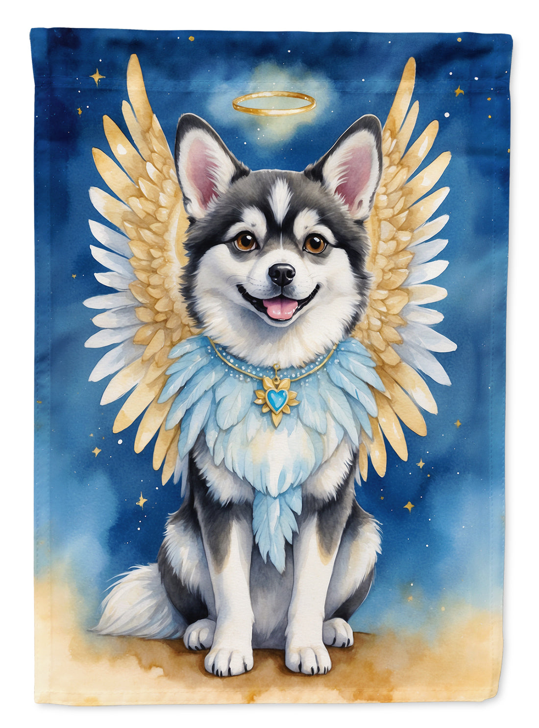 Alaskan Klee Kai My Angel Garden Flag – Memorial or Christmas Dog Angel Decor
