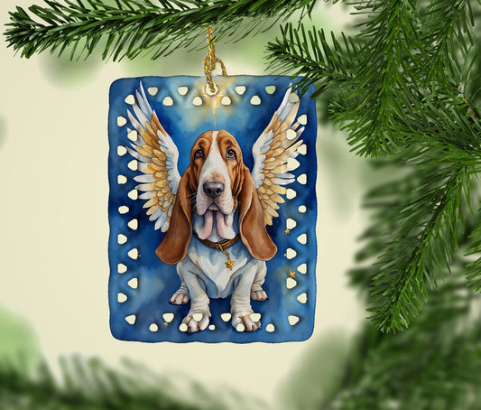Basset Hound My Angel Porcelain Ornament