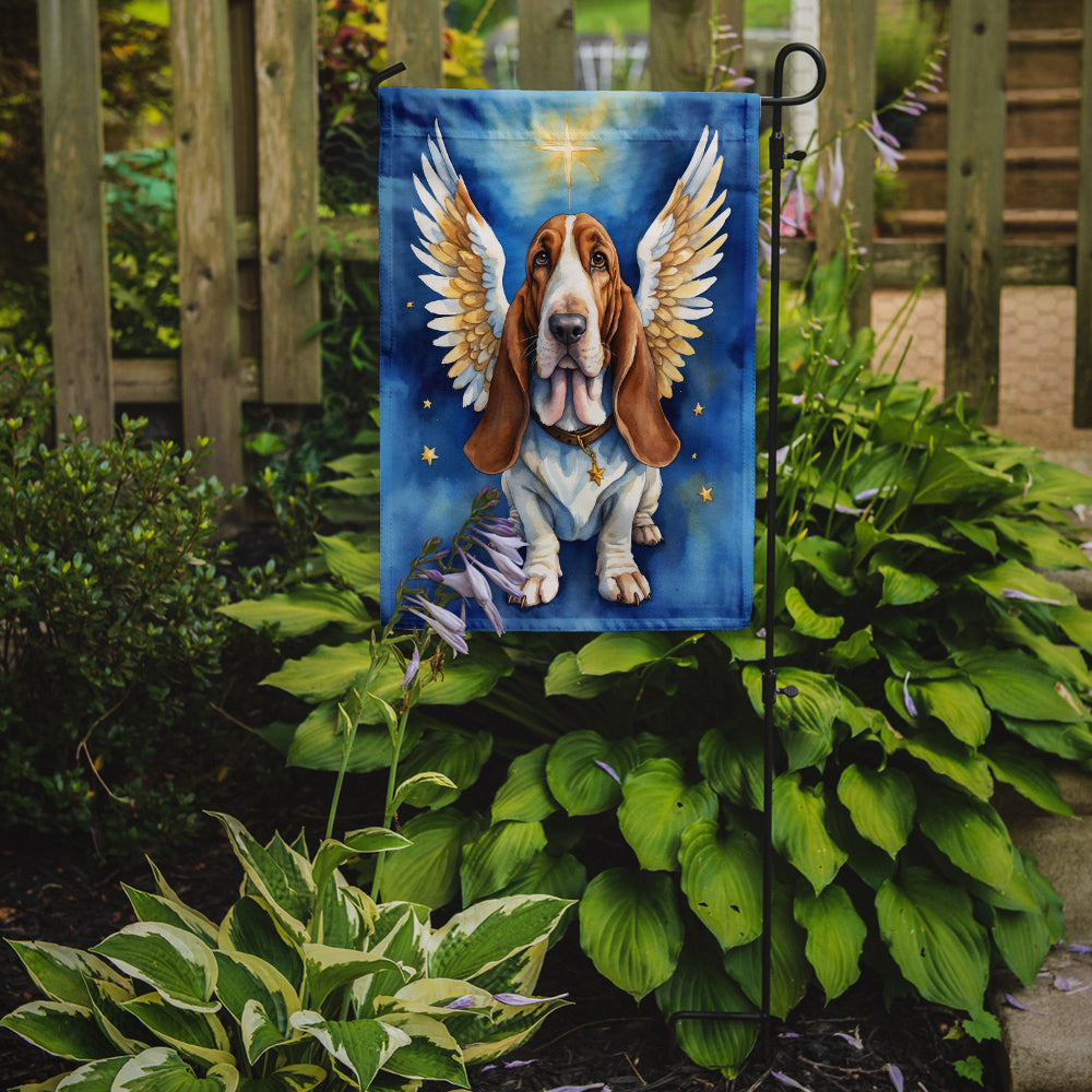 Basset Hound My Angel Garden Flag – Memorial or Christmas Dog Angel Decor