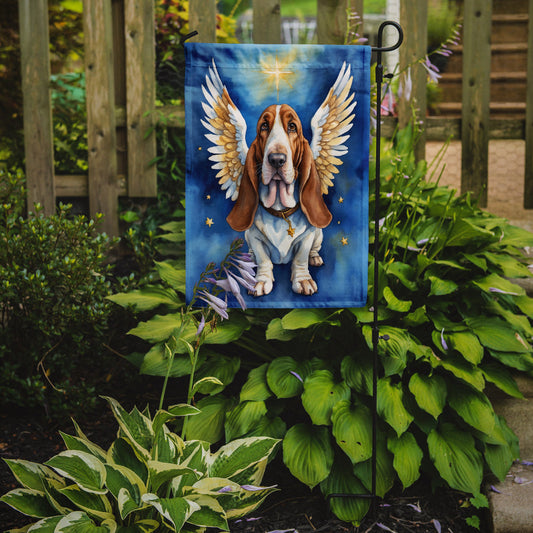 Basset Hound My Angel Garden Flag – Memorial or Christmas Dog Angel Decor