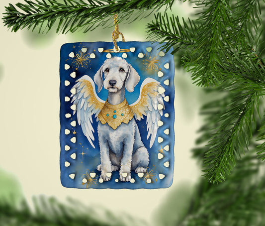 Bedlington Terrier My Angel Porcelain Ornament