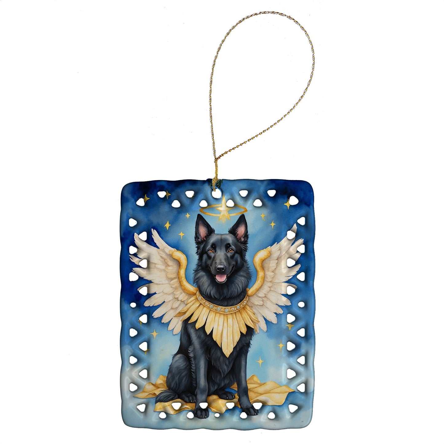 Belgian Sheepdog My Angel Porcelain Ornament